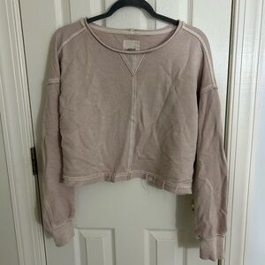 Aerie Light Brown Cropped Sweatshirt